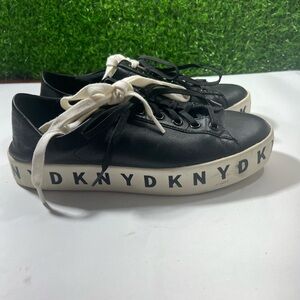 DKNY Black Logo Laced Upon Trainers Size 8,5 M Slight Tear